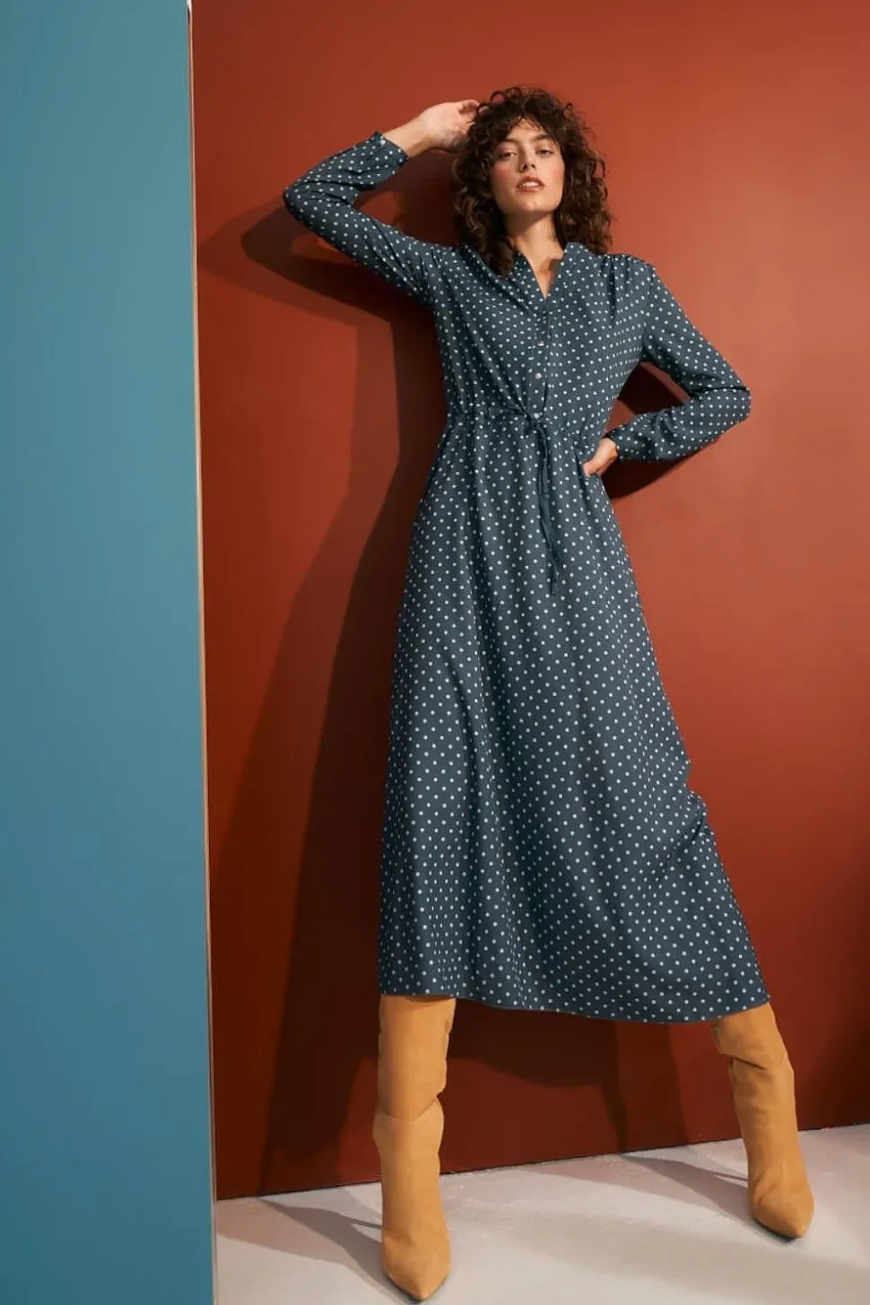 Robe longue à boutons