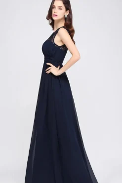 Robe longue demoiselle d'honneur haut en dentelle