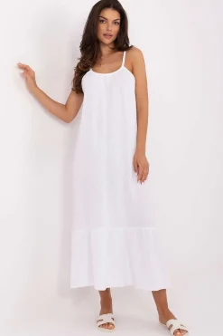 Robe longue d’été fluide blanche dos nu