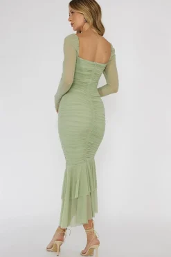 Robe midi avec manches transparentes