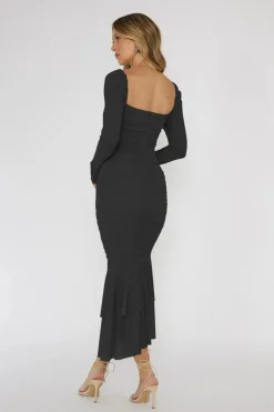 Robe midi avec manches transparentes
