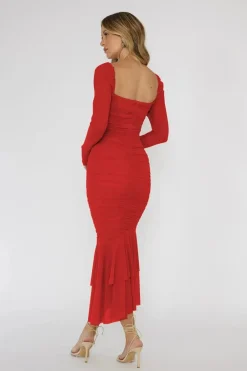 Robe midi avec manches transparentes