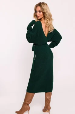 Robe midi en maille avec dos plongeant