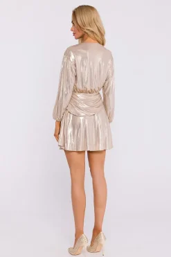 Robe mini drapée métallisée