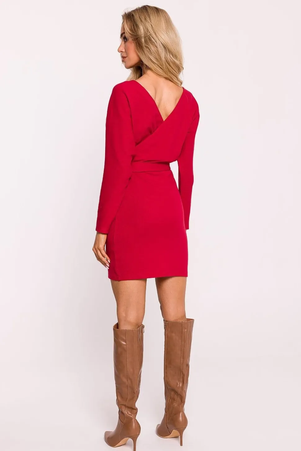 Robe mini manches longues dos ouvert