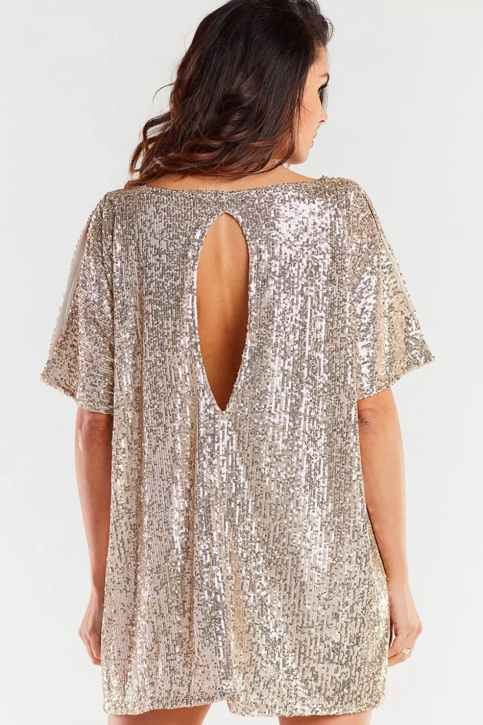 Robe mini à paillettes dorées