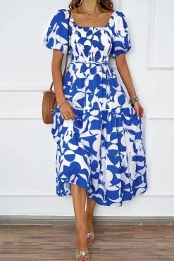 Robe à motifs floraux midi bohème