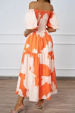 Robe à motifs floraux midi bohème
