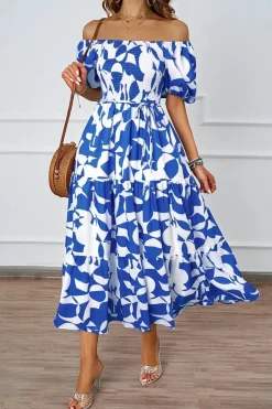 Robe à motifs floraux midi bohème