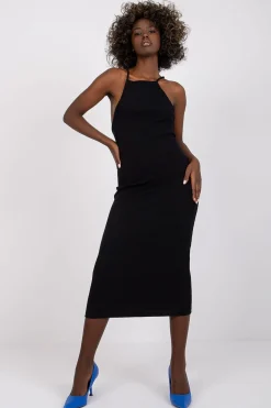 Robe moulante midi dos nu soirée chic