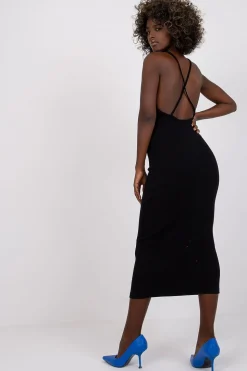 Robe moulante midi dos nu soirée chic