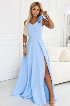 Robe pour invitée au mariage bleue longue chic