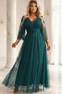 Robe pour invitée au mariqge verte longue