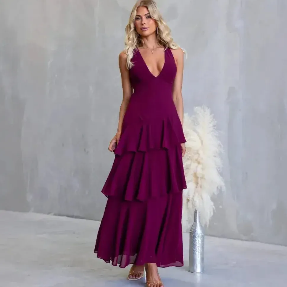 Robe pour unvitée au mariage dos nu fluide