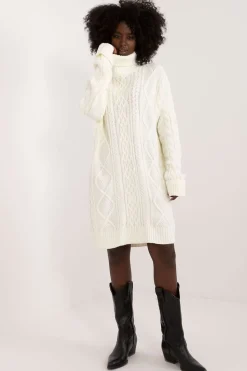 Robe pull col roulé manche longue