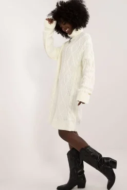 Robe pull col roulé manche longue