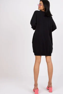 Robe pull courte casual noire en maille