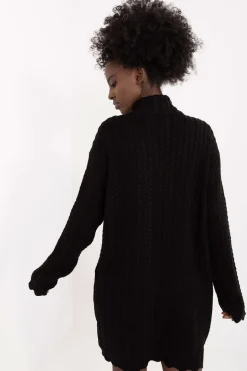 Robe pull femme hiver col montant manches longues