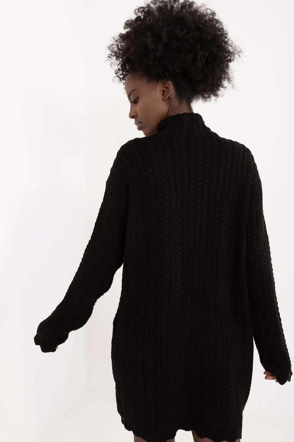 Robe pull femme hiver col montant manches longues