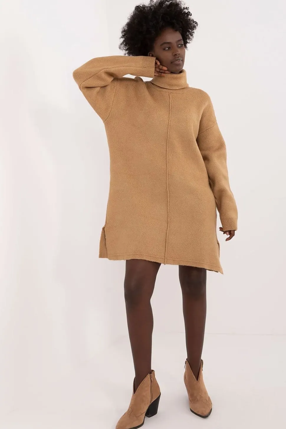 Robe pull hiver femme mi-longue
