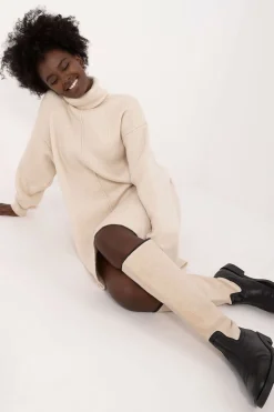 Robe pull hiver femme mi-longue