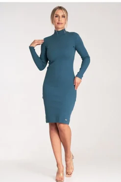 Robe pull moulante col montant