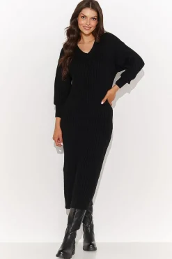 Robe pull noir longue