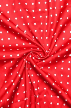 Robe rouge à pois sexy dos nu pour été