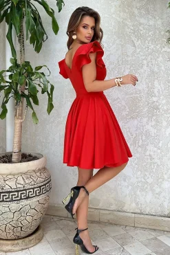 Robe rouge soirée courte