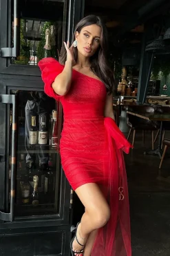 Robe sequin chic asymétrique