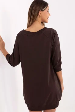 Robe sweat marron casual courte