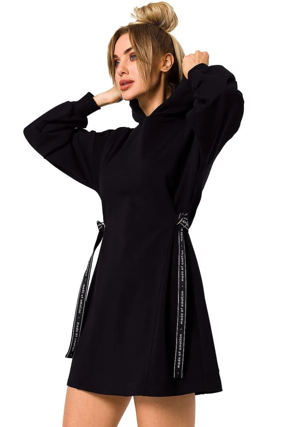 Robe sweat noire courte manche longue