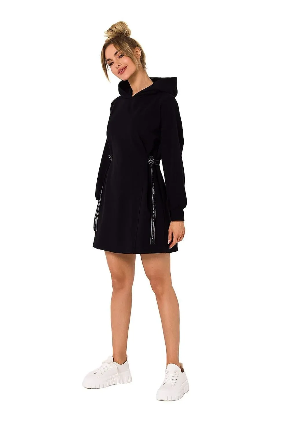 Robe sweat noire courte manche longue