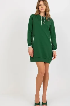 Robe sweat verte casual courte