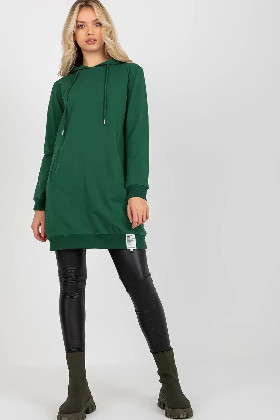 Robe sweat verte courte casual