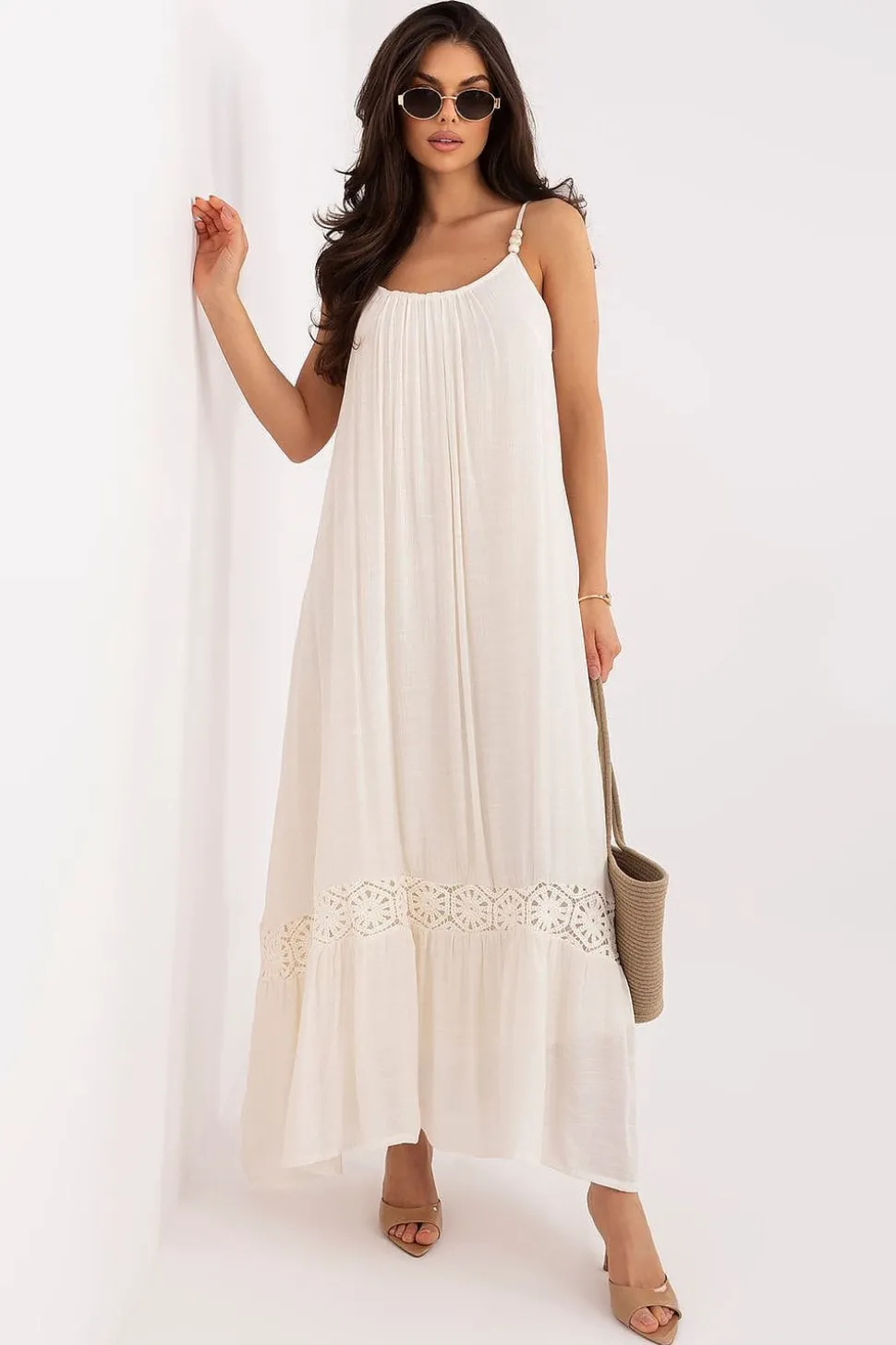 Robe été beige longue bohème