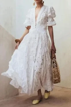 Robe été blanche fluide boho