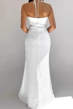 Robe été blanche longue sans manches