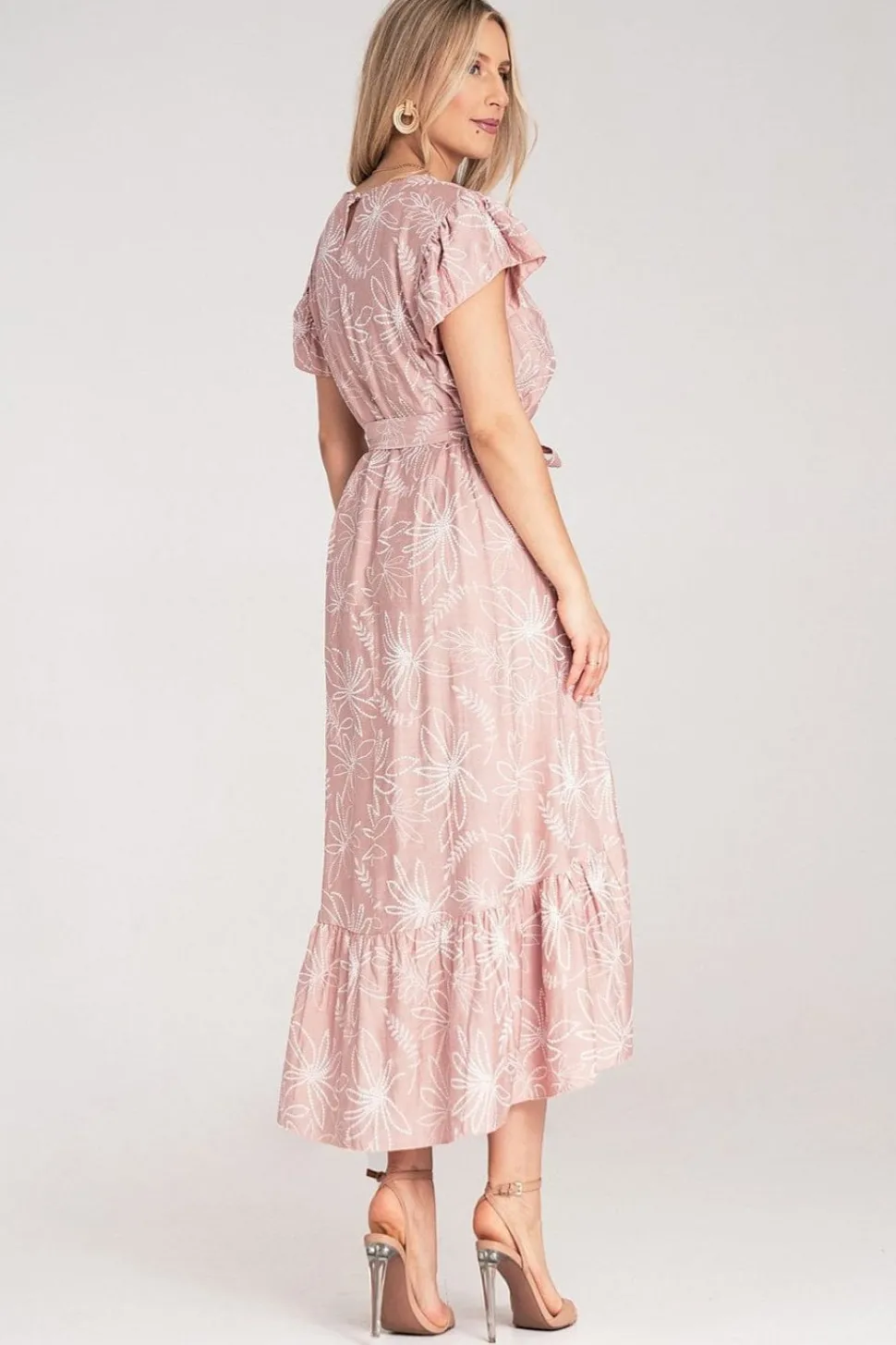 Robe été bohème asymétrique rose