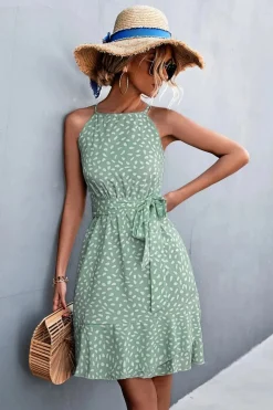 Robe été bohème courte à bretelles