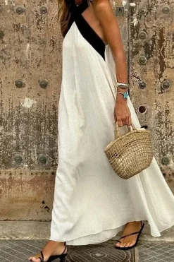 Robe été bohème dos nu longue