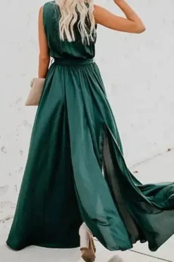 Robe été bohème fendue décolletée