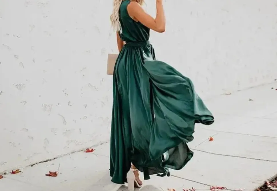 Robe été bohème fendue décolletée
