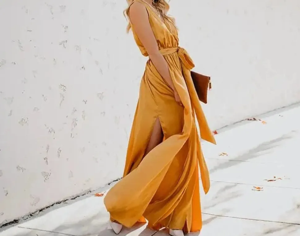 Robe été bohème fendue décolletée