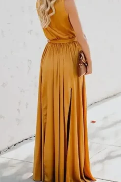 Robe été bohème fendue décolletée