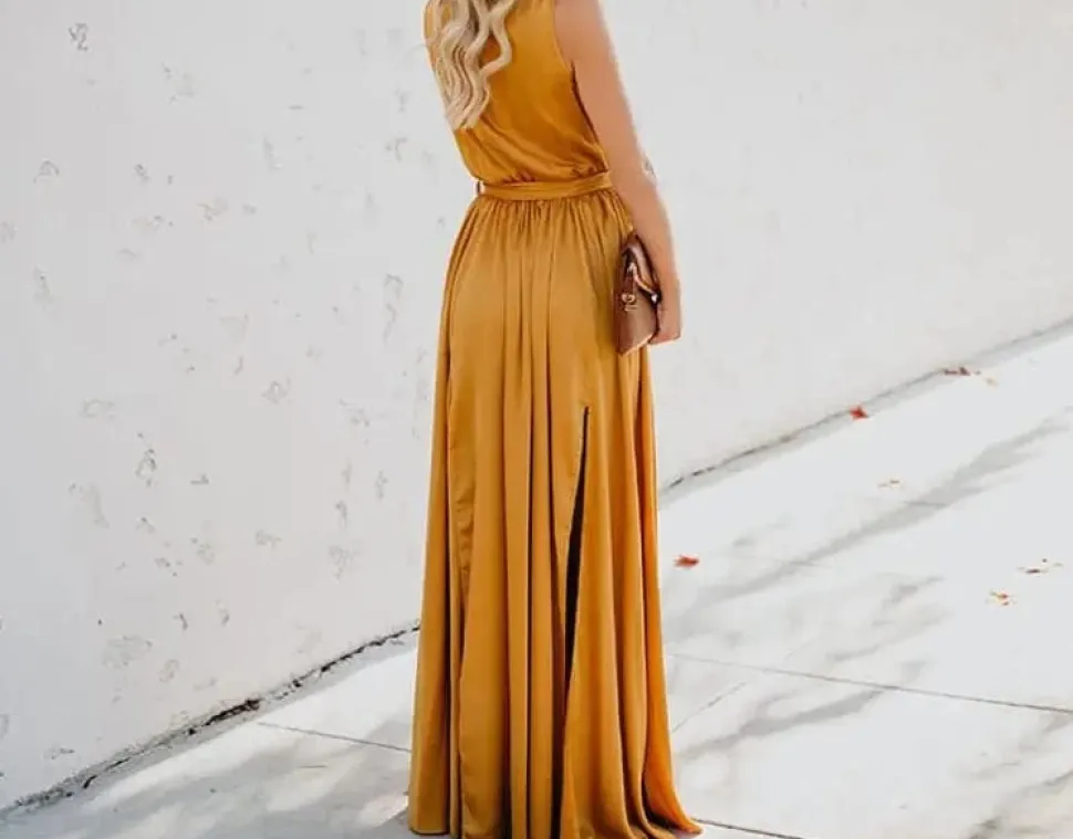 Robe été bohème fendue décolletée
