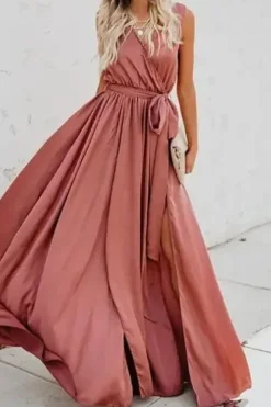 Robe été bohème fendue décolletée