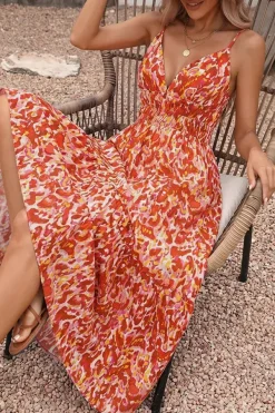 Robe été bohème longue à bretelles