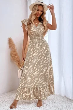 Robe été bohème longue fluide manches papillon