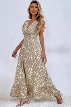 Robe été bohème longue fluide manches papillon